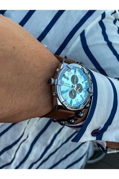 Ferrucci 3 atm waterproof Steel Case Silicone Cord Men's Wrist Watch with Bracelet gift