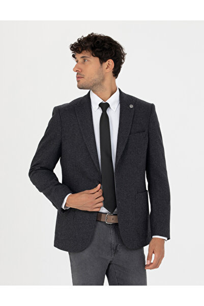 Pierre Cardin Antrasit Slim Fit Yün Karışımlı Ceket 50279478-VR006