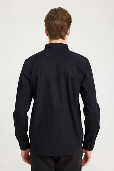 WRANGLER قميص أسود بقصة عادية 100% قطن