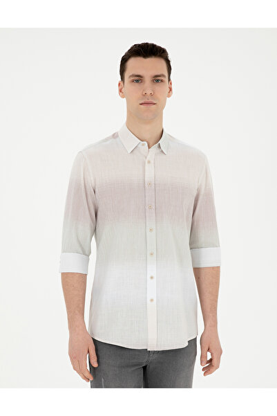 Pierre Cardin Yeşil Regular Fit Uzun Kollu Gömlek 50283490-VR016
