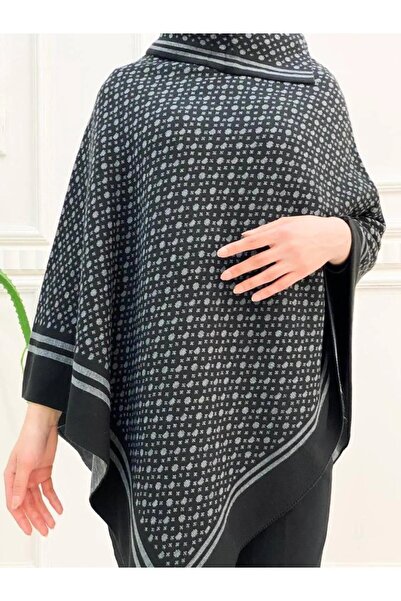 b buhari bykoc Women's Polka Dot Patterned Triangle Poncho