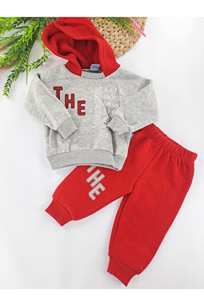 Butik Erkek Bebek / Çocuk Eşofman Takımı Kapüşonlu 3 İplik Şardonlu İçi Polarlı Premium Kalite