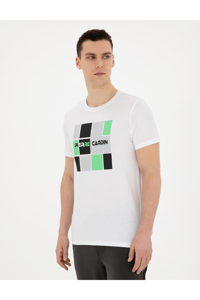 Pierre Cardin Beyaz Slim Fit Tişört 50280970-VR013