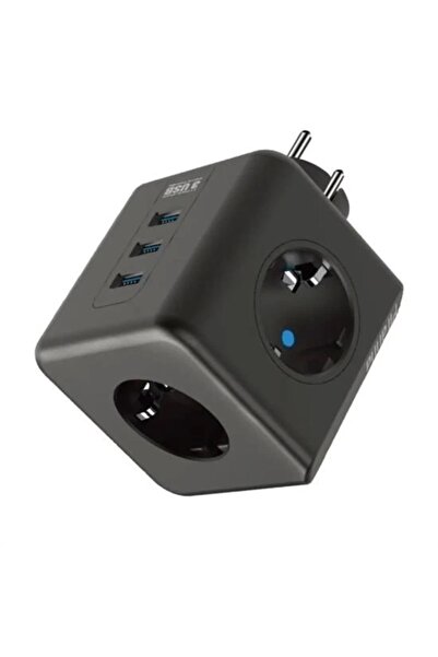 Epilons مقاومة للحرارة، حماية من التيار الحراري وحماية الطفل، 3 منافذ، 3 منافذ USB، مقبس مكعب