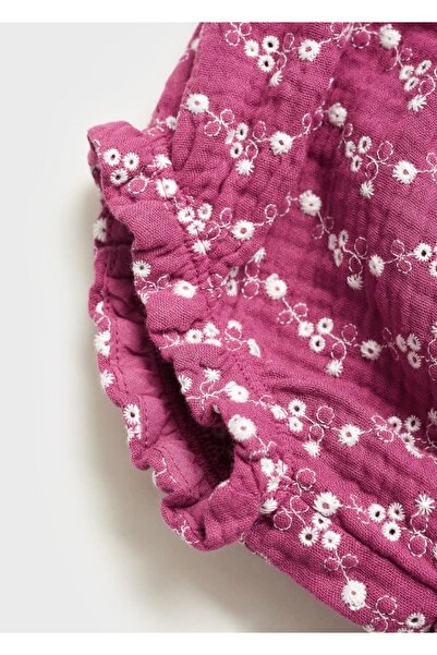 MANGO Baby Çiçek işlemeli şort