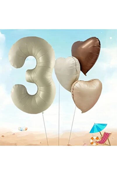 DÜVENCİ TİCARET Σετ με 4 μπαλόνια από αλουμινόχαρτο σε σχήμα καρδιάς