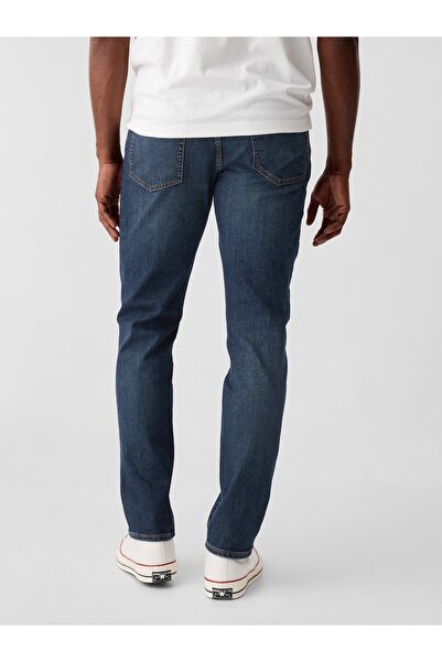 GAP Erkek Koyu Mavi Mid Rise Slim Jean Pantolon