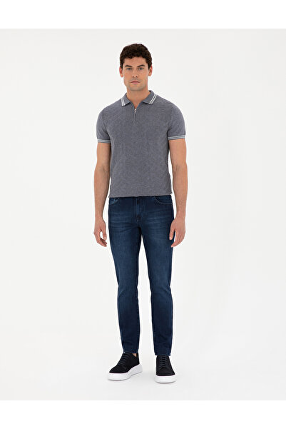 Pierre Cardin Dark Navy Slim Fit Jean Trousers 50285137-Vr100