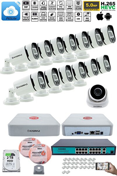 Kadraj IP Güvenlik Kamera Seti - 1 İç Mekan IP Kamera, 13 Dış Mekan IP Kamera...