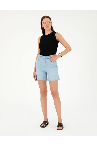 Pierre Cardin شورت جينز برمودا باللون الأزرق الفاتح 50284156 -VR003