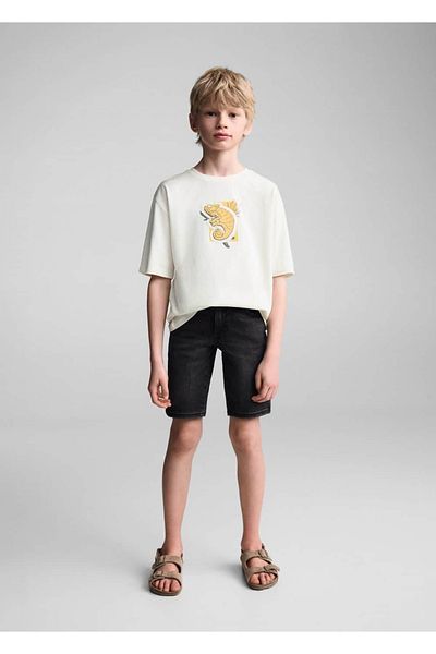 MANGO Kids Džínové bermudy slim fit