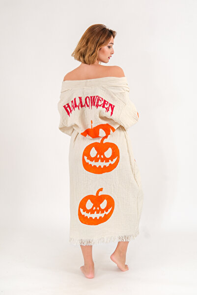 Befera Design Хелловін Муслін Кімоно 100% Бавовняний Халат Кафтан Ранковий Халат