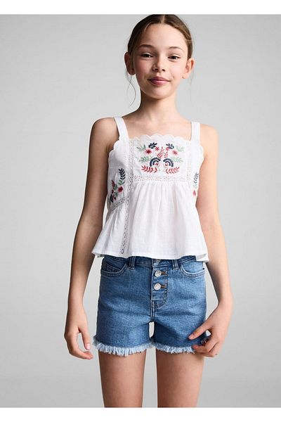 MANGO Kids Geknöpfte Jeans-Shorts