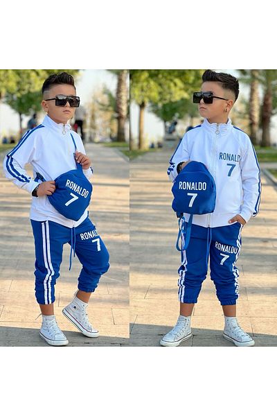 ipekkids Boy Clothing Silk Kits Ronaldo Tracksuit Set - Gift Bag