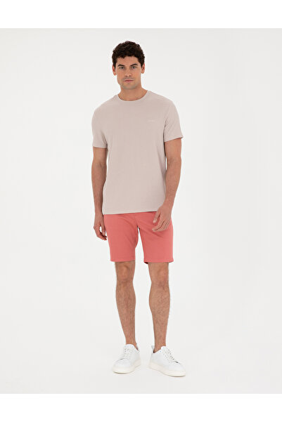 Pierre Cardin شورت منسوج بقصة ضيقة باللون الوردي 50284273-VR186