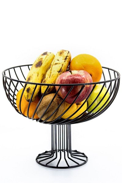 nazarium Black Metal Fruit Pot Presentation Basket - Decorative Mobile Appearance Kitchen Living Room