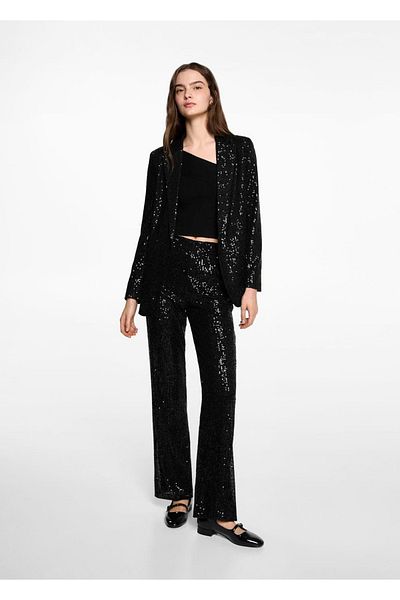 Mango Teen Jachetă blazer cu paiete