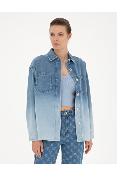 Pierre Cardin Μπλε Τζιν Μπουφάν Άνετης Εφαρμογής 50284216-VR036