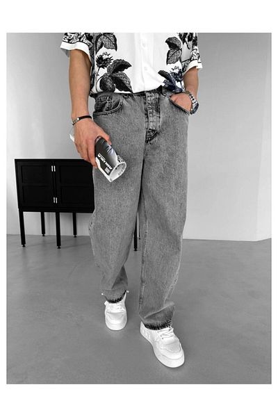 More Washed Gray Baggy Trousers