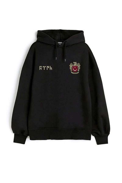 FULL TOLERANCE Turkish Bozkurt Printed Black Sweatshirt and Sweatpants