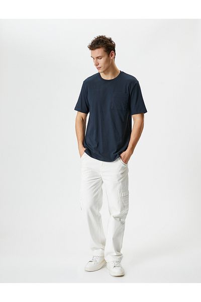 Koton Marineblaues T-Shirt für Herren – 4sam10228hk