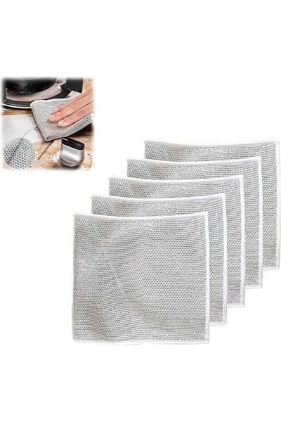 Mucha 5 Pieces Steel Wire Cloth - Multifunctional, Anti-Scratch and Rub Cloth