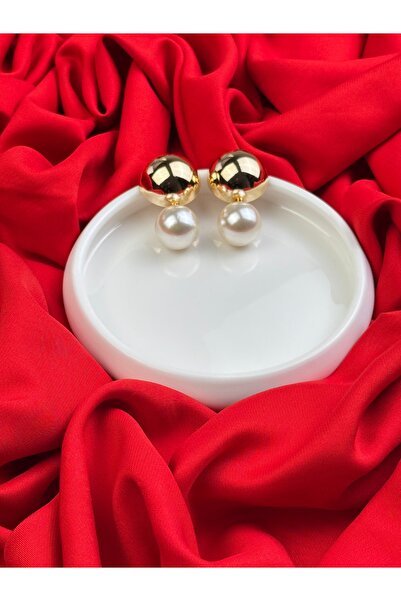 TRENDTAKI İncili Top Küpe Altın Kaplama 0036