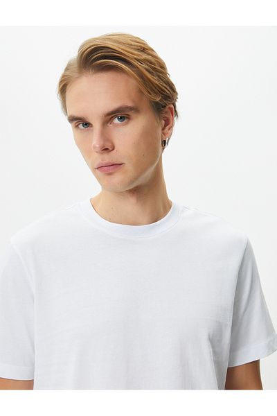 Koton Ανδρικό λευκό T-shirt - 4sam10160hk