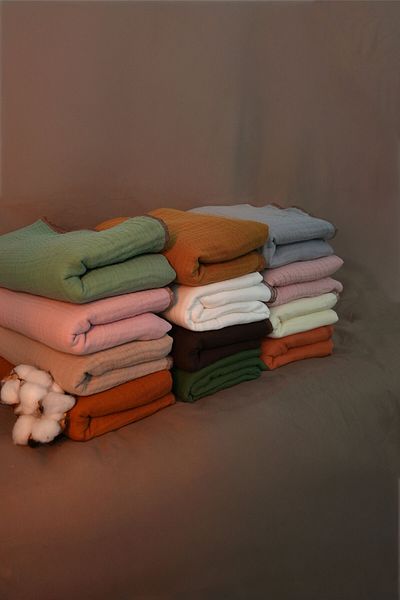 mordesign 4 Layer Ruffled Muslin Baby Blanket - 100% Cotton, Newborn Swaddle and Ruffle Series