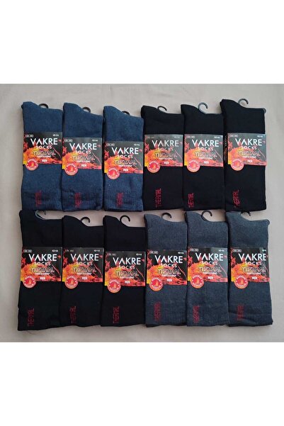 vakre Erkek 12'li Kışlık Havlu Termal Çorap