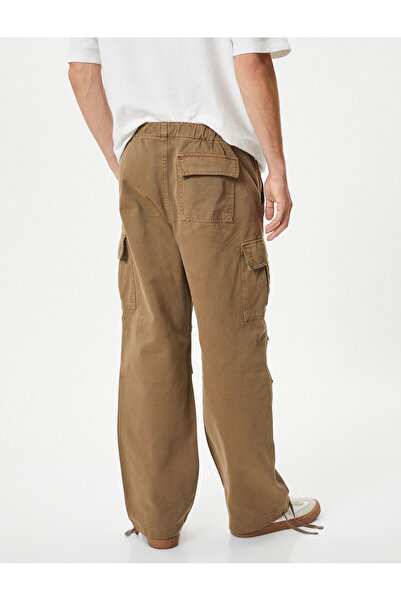 Koton Parachute Pants with Cargo Pocket, Lace-up Waist and Stopper