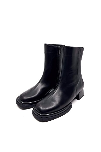 Favgi Rieo Siyah Deri Kadın Bot