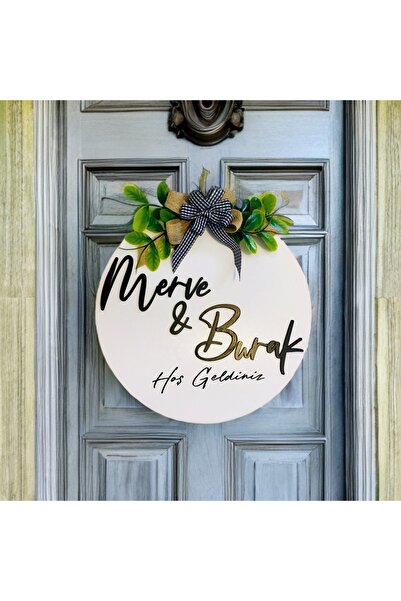 PSAcraft Size Özel Kapı Süsü Ev Hediyesi Isme Özel 30 X 30 Cm