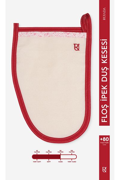RU RUIADA +80 Factor Red - Thick Bath Shower Scrub, Exfoliating Gloves, 100% Flush Silk Premium