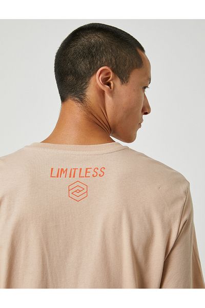 Koton Basic T-Shirt Slogan Printed Crew Neck with Pocket Detail