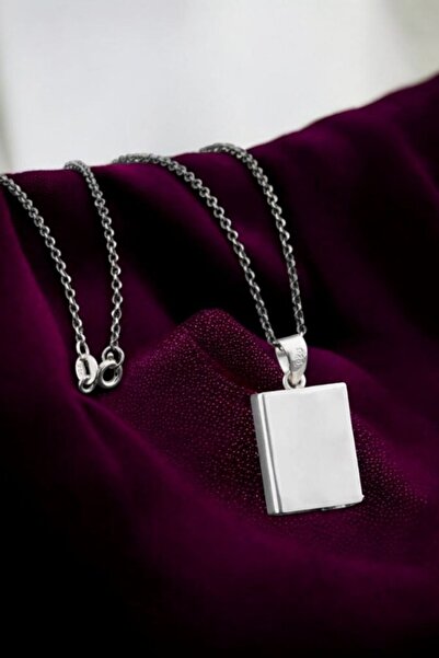 Moda Gümüş 925 Ayar Gümüş Düz Gümüş Cevşen Muska Kabı Kolye