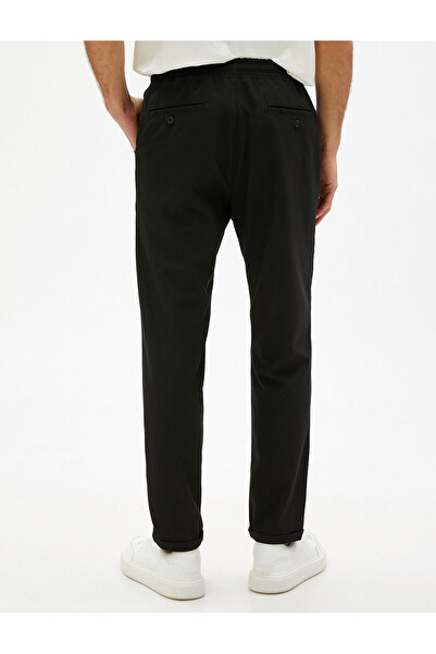 Koton Basic Woven Trousers with Lace Waist and Pocket Detail