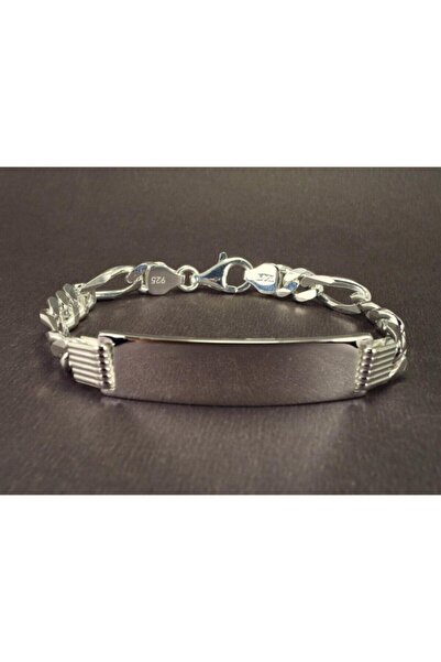 vogutima Gümüş Bileklik - Isim Yazılan Erkek Gümüş Bileklik Künye Kalın Model...