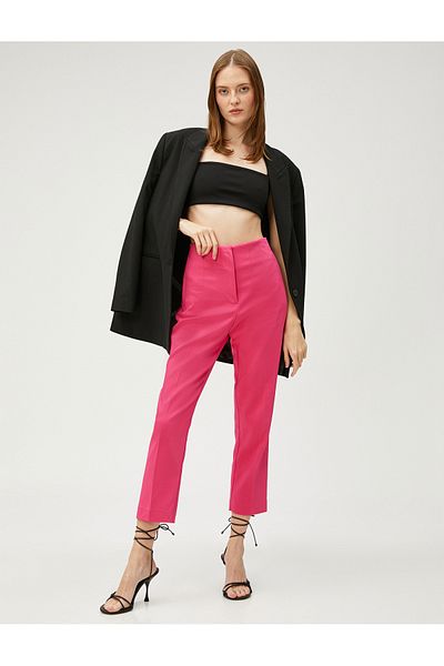 Koton Cigarette Fabric Trousers with Sewing Detail