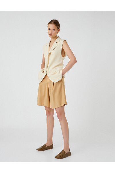 Koton Bermuda Shorts with Wide Leg Pockets Relaxed Cut