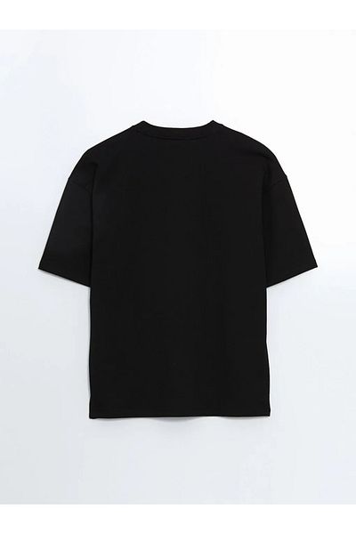 LC Waikiki Μαύρο ανδρικό μπλουζάκι XSIDE - Crew λαιμόκοψη, κοντό μανίκι