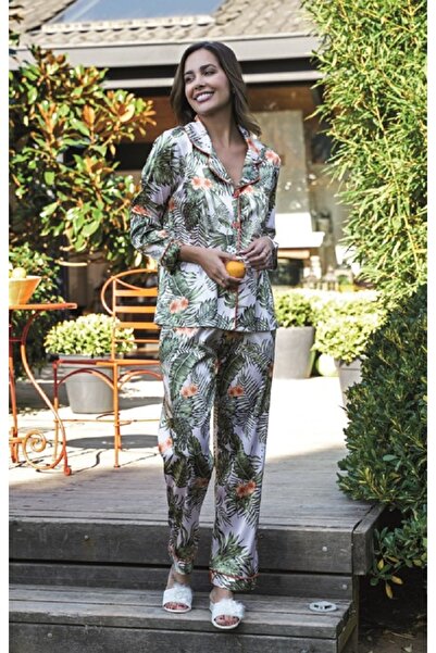 MOONGIRL Un costum de pijama din satin de calitate pentru femei