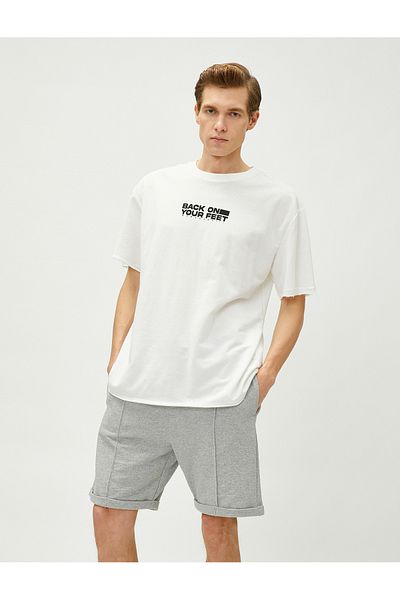 Koton Shorts mit Spitzenbund und Nahtdetails, mehrlagiges Bein, schmaler Schnitt