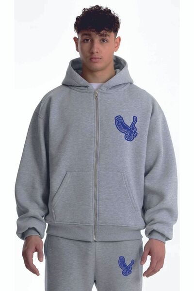 GiyimAdaButik Unisex Oversize Σετ Φόρμας με Φερμουάρ