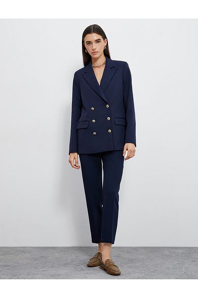 Koton Fabric Trousers Gold Buttoned Pocket Detailed Skinny Leg