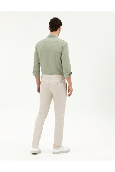 Pierre Cardin Bej Slim Fit Kanvas Pantolon 50288509-VR011
