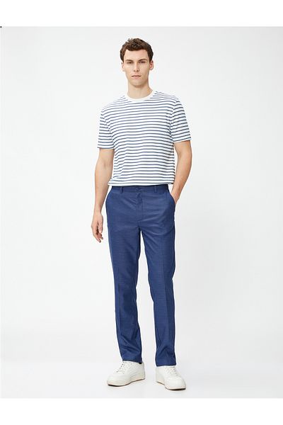 Koton Stoffhose Slim Fit mit Knopf und detaillierter Tasche