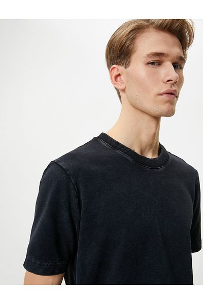 Koton 4SAM10315HK Koton Ανδρικό T-shirt ANTHRACITE