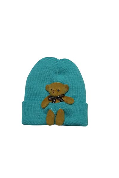kamp dükkanı Children's Beanie with Plush Teddy Bear Figure