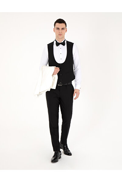 Pierre Cardin Beyaz Ex. Slim Fit Yelekli Smokin 50288078-VR013